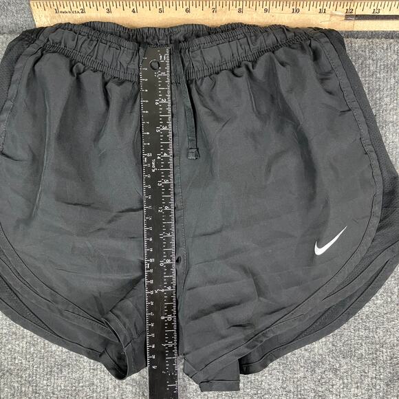 Nike Dri-Fit Shorts Womens L Black Mesh Sides Drawstring Athletic Activewear - Picture 5 of 10